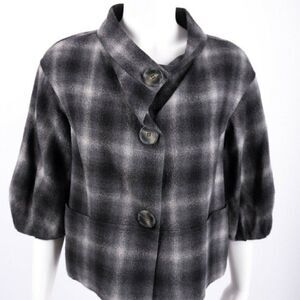 Vince Women's Blazer Jacket Small Gray Plaid